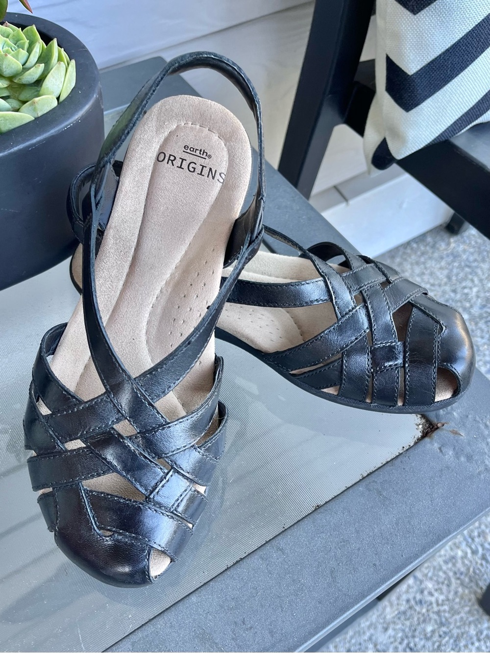 Great Condition Earth Origins Black Sandals